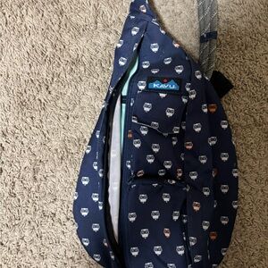 KAVU Blue Owl Print Sling Bag